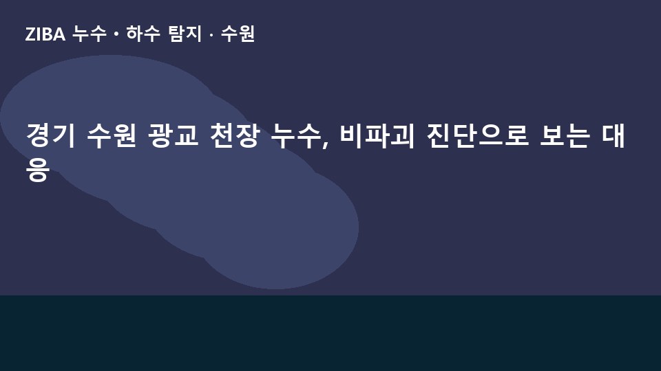 경기 수원 광교 천장 누수, 비파괴 진단으로 보는 대응