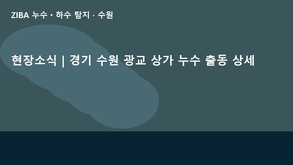현장소식 | 경기 수원 광교 상가 누수 출동 상세