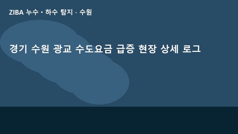 경기 수원 광교 수도요금 급증 현장 상세 로그
